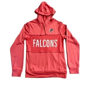 Atlanta Falcons NFL Apparel Hoodie Mens S Red Peach Pullover Football Drawstring